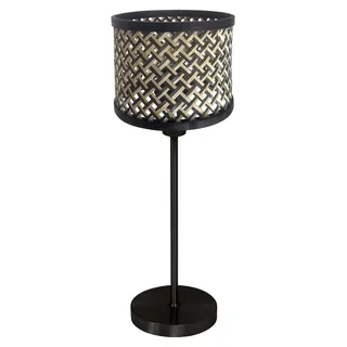 Mexlite - tischlampe - Noor - natürlich schwarz - bambus metall - nachttischlampe - E27 - 4420ZW - Schwarz