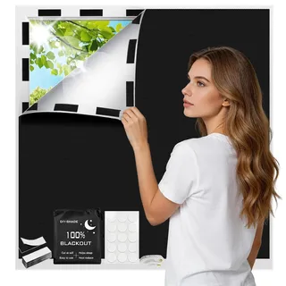 Verdunklungsrollo ohne Bohren 200 x 145 cm, Fenster Verdunklungsstoff, Dachfenster Verdunkelung Sonnenschutz, Tragbare Reise Verdunkelungsrollo ohne Bohren für Fenster, Freischnitt