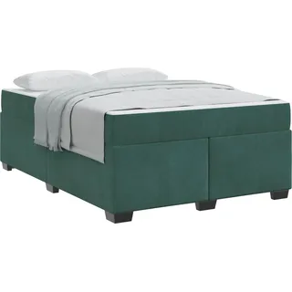 SYFAXTM Bettrahmen mit Matratze Dunkelgrün 160 x 200 cm Stoff - Grün, dunkelgrün