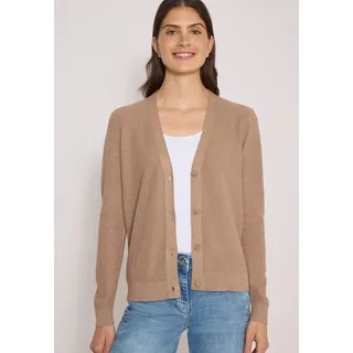 Cecil Strickjacke mit Struktur in Waffeloptik, creamy mocha melange
