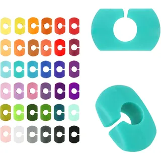 JOPHEK 36 Stck Glasmarker Buntes, Wiederverwendbare Gläser Markieren Weinglasmarkierer, Charm Weinglasring Silicon für Weinglas, Champagnerglas, Cocktailglas, Martini-Glas, Trinkglas