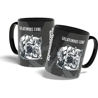Konix Dungeons & Dragons Tasse - Keramik - 320 ml - Gelatinous Cube - Motiv - Schwarz und Weiß