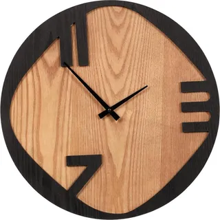 Autronic Wanduhr Metall-Holz