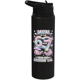Mom 67 Meme Birthday 7 Years Old Aquarell Pastell Regenbogen Stainless Steel Insulated Water Bottle
