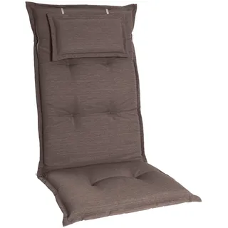 Homeoutfit24 Gartenstuhlauflagen Hochlehner, 3er Set, Taupe
