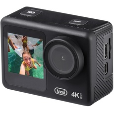 Trevi GO 2552 4K 4K Action Kamera Sport Kamera 4K WLAN mit Dual Display Rumpf Wasserdicht 30 Meter Aufnahmewinkel 360° Eingebautes Mikrofon Micro HDMI Micro SD Akku