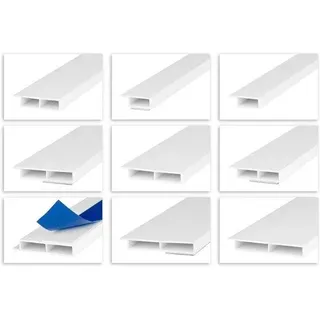 PVC-Afdeckungen - Fenster- und Türrahmen - Füge- und Endbearbeitung - Hohlräume - 2,40 Meter - 40x7mm - Weiß