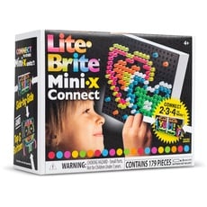 Lite Brite Mini-X Connect Leucht-Zeichentafel, Basic Fun, 02322, Mini LED-Zeichentafel mit Farben, Leuchtkunst, Zeichentafel mit Neon-Effekt, Kunst- und Bastelarbeiten für Kinder ab 4 Jahren
