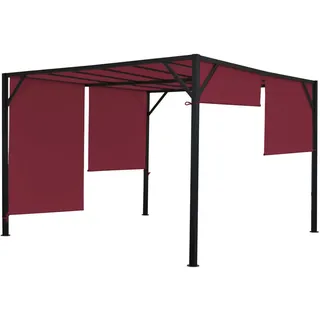 MCW Pergola Beja 4 x 3 m inkl. 4 Seitenteile Rot
