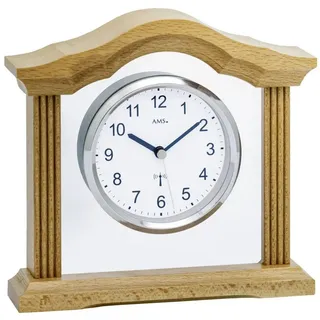 AMS Funk-Tischuhr 5139/18 - Massivholzgehäuse Buche
