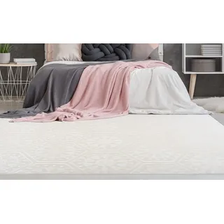 Teppich CALO-DELUXE "Latemar 300" Gr. 31, weiß, B:80cm H:7mm L:300cm, Kunstfaser, Teppiche, Teppich, weiche Fell Haptik, Relief Muster, Wohnzimmer, Schlafzimmer
