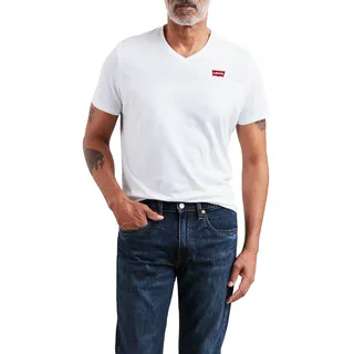 Levi's Levis Herren T Shirt Housemark Tee mit V-Neck in Weiß-M