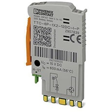 PHOENIX CONTACT TTC-6P-1X2-12DC-I-P Überspannungsschutzstecker mit Integrierter Statusanzeige am Modul für einen 2-adrigen Erdpotenzialfrei Betriebenen Signalkreis, 12 V DC