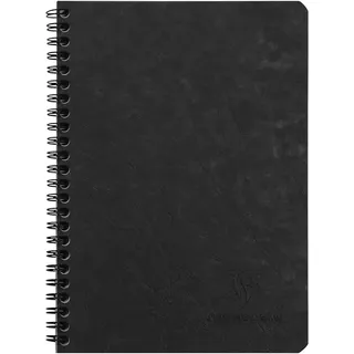 Clairefontaine 785321C Spiralbuch (DIN A5, 14,8 x 21 cm, Age Bag kariert, 50 Blatt) 1 Stück schwarz