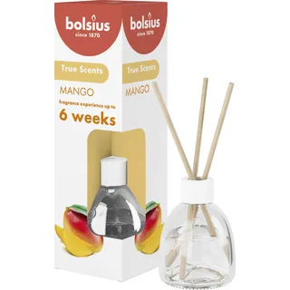 Bolsius True Scents - Duftstäbchen Raumduft Diffuser - Mango - 1 Stk. - 60 ml - bis zu 6 Wochen - Haus Parfüm - mit Natürlichen Extrakten