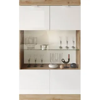 INOSIGN Vitrine »Slim«, Breite 91 cm, weiß Hochglanz lack), braun