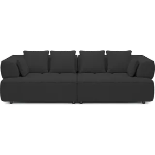 AULA BigSofa, Sitztiefe verstellbar, ohne Schlaffunktion, verstellbare Rückenlehne, modern, Farbe Schwarz, 284x111x84/75 cm - Schwarz