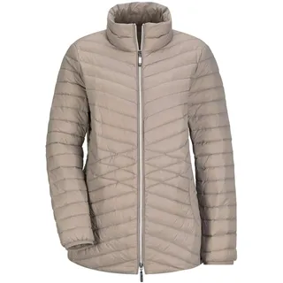Steppjacke GOLDNER "Herbstjacke mit Daunen, Stehkragen", Damen, Gr. 38, beige (taupe), Obermaterial: 100% Polyamid PA., Modisch, Jacken Steppjacke, 2-Wege RV