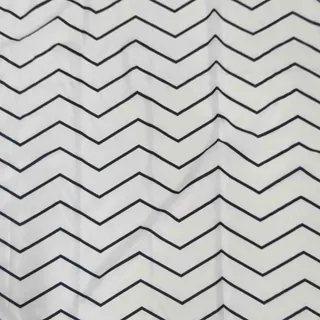 Gedy Vorhang, 120 x 200 cm, Zickzack, weiß-schwarz