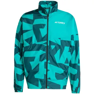 adidas Herren Terrex Multi Printed Wind Jacket, Pure Teal/Aurora Ivy, XXL