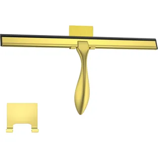 peafowl Duschabzieher aus Edelstahl, Badewannenabzieher für Duschglastüren, Badezimmer, Fenster, Küche, Spiegel und Autoglas mit Hakenhalterung (35,6 cm, Gold)