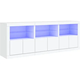 Sideboard mit LED-Leuchten Weiß 181,5x37x67 cm - Weiß