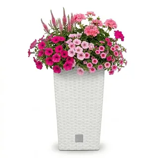 Prosperplast Blumentopf Rato Square mit Einsatz,weiß, Kunststoff, 50cm