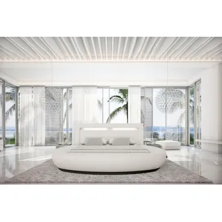 SalesFever »Komfortables Polsterbett« Rundbett, in Kunstleder: Design trifft LED-Kopfteilbeleuchtung,