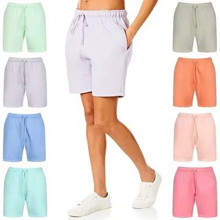 Light and Shade Damen Soft Touch Loungewear Jogginghose Jogger Jogginghose Kurze Hose, Lavendel,S