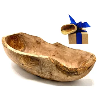Olivenholz-erleben Obstschale »Obstschale oval rustikal ca. 25 – 29 cm aus Olivenholz« aus Massivholz Jede Schale ist ein Unikat mit einzigartiger und natürlicher Maserung, braun