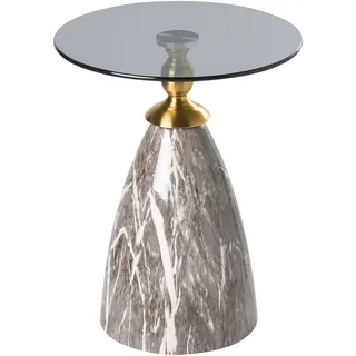 Beliani Beistelltisch Sicherheitsglas Schwarzer Marmor Cady