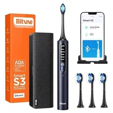 Bild Elektrische Zahnbürste Sonic toothbrush with app, tips set, travel case and toothbrush holder S3 (black)