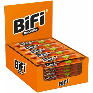 BiFi Original Salami Sticks – 64er Pack (64 x 18.5g) – Wurst Snack To Go - Luftgetrocknet Fleisch & Wurstwaren Paket - Salami mit Pfeffer, Koriander und Knoblauch - Ideale Knabberbox - Wurstpaket