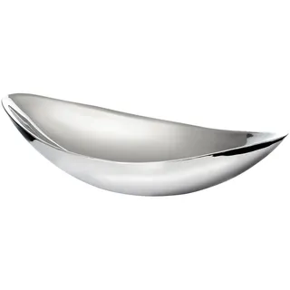 EDZARD Schale Halifax aus Edelstahl (Länge 28 cm, Breite 14 cm) Dekoteller, Dekoschale, Dekotablett - Schale, Servierschale, Schüsselschale, Metallteller für Deko, Blumen, Kerzen & Snacks