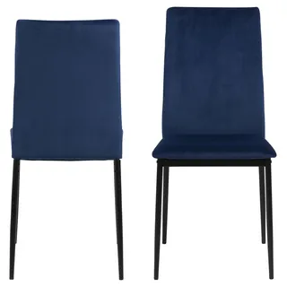 Actona Esszimmerstuhl Demina Kunstleder blau 4er Set