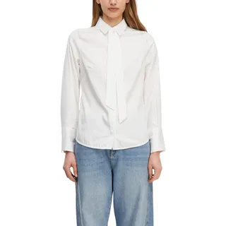 COMMA Bluse aus Stretch-Popeline mit abnehmbarem Krawatten-Detail