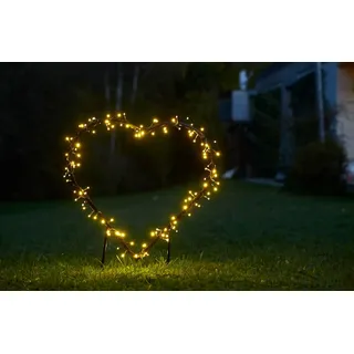Weihnachtsdeko Figuren Herz Weihnachtsbeleuchtung außen 200 LED 89 x 88 cm - Schwarz