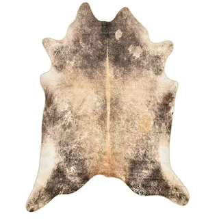 Gino Falcone Emilia Gr. 2, braun, B:100cm H:3mm L:130cm, Kunstfaser, Teppiche, Fellteppich, Kunstfell, bedruckt, Kuhfell-Optik, ideal im Wohnzimmer , Schlafzimmer