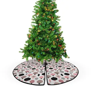 ABAKUHAUS skandinavisch Weihnachtsbaum Rock und Schürze Weihnachtsflitter Dots, Weihnachtsdeko 135 cm aus Stoff Weihnachtsbaumschmuck, Mehrfarbig