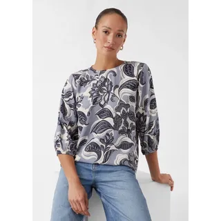 Comma, Bluse, blau|weiß|schwarz, 38