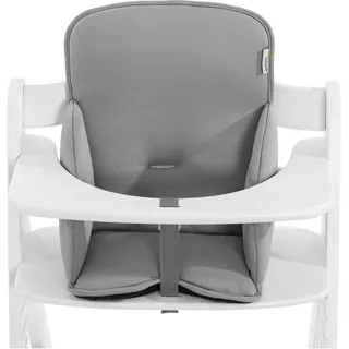 hauck Alpha Cosy, Stretch Grey - Hochstuhl Sitzverkleinerer Kissen für Babys ab 6 Monaten - Kompatibel mit Arketa, Beta+, Alpha+ Holzhochstuhl - mit Stabilisierten Seiten - Handwäsche