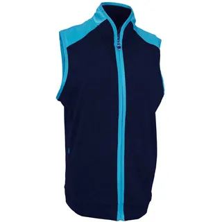 Island Green Insel Grün Golf Damen Kontrast Details Atmungsfähig Leicht knitter Gilet Vest Top - Navy/Tief-Pool, Größe 14
