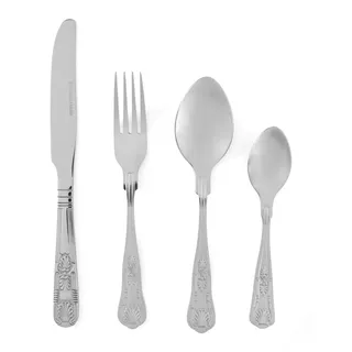 Russell Hobbs RH02850EU7 Verona Besteckset – 24-teilig 18/10 Edelstahl, Tischutensilien für 6 Platzierungen, Spülmaschinenfest, Gabeln/Messer/Löffel/Teelöffel im Set enthalten, 50 Jahre Garantie