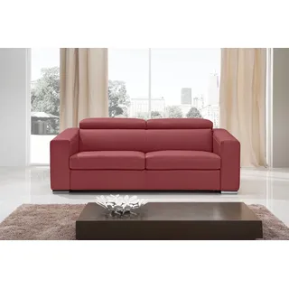 Egoitaliano Schlafsofa "Cabiria, Design und super Sitz- und Liegekomfort" Sofa inkl. Schlaffunktion, Kopfteile verstellbar, mit Metallfüßen, kirschrot