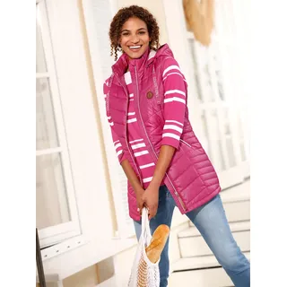 Longweste CASUAL LOOKS, Damen, Gr. 38, pink (fuchsia), 100% Polyester, Wattierung:100% Polyester, unifarben, Westen Longweste