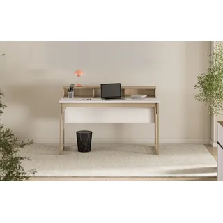 Home Affaire "Stranda, Arbeitstisch im Skandi Style, Bürotisch in zwei Farben", moderner Computertisch, wohnliches Home Office, weiß skandi eiche),