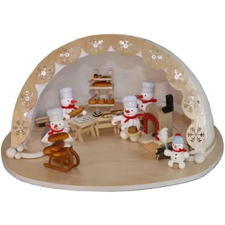 Schneemann Iglu Maße ca 31 x 32 cm NEU Fensterbild Tischdeko Erzgebirge