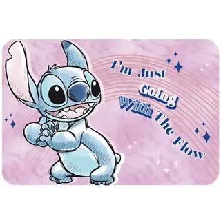 Disney Lilo und Stitch - Faltbares Tischset aus PVC, Platzdeckchen für Frühstück und Snacks für Kinder und Mädchen, 30 x 44 cm (Rosa)