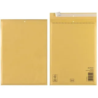 Herlitz Luftpolstertasche D/4, PE-Innenfolie, 3-er Packung, eingeschweißt, 18 x 26 cm, braun