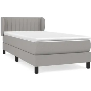 vidaXL Boxspringbett mit Matratze Hellgrau 100x200 cm Stoff - Grau